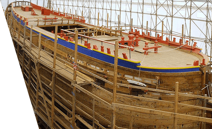 Navire Hermione : construction et restauration patrimoine